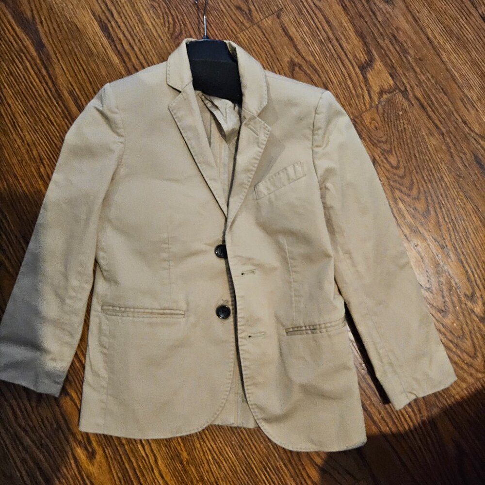 Boys' Ludlow suit jacket in chino British khaki size 7